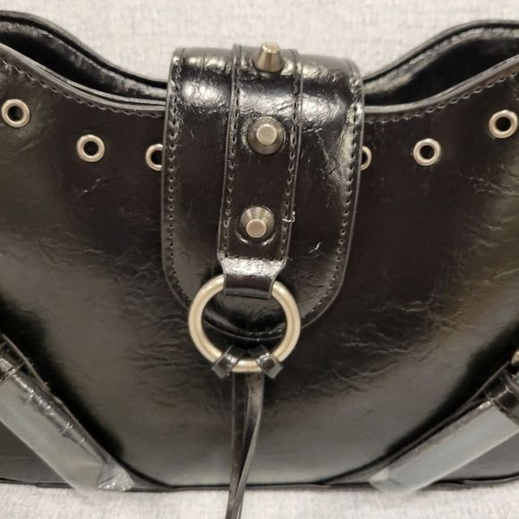 Steve Madden Black Leather Crossbody Shoulder Bag - Picture 2 of 6